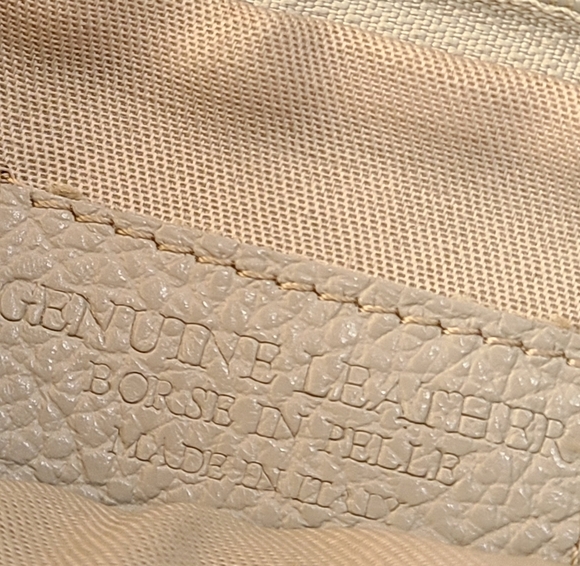 Borse In Pelle Chain Strap Beige Crossbody Bag - Picture 5 of 9